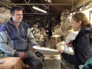 Alan Davies talking with Edwina