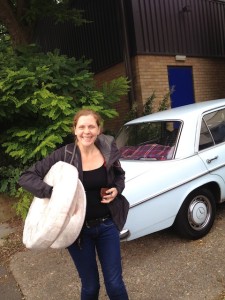 Edwina with vintage blue