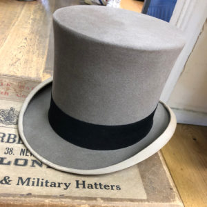 Grey silk top hat